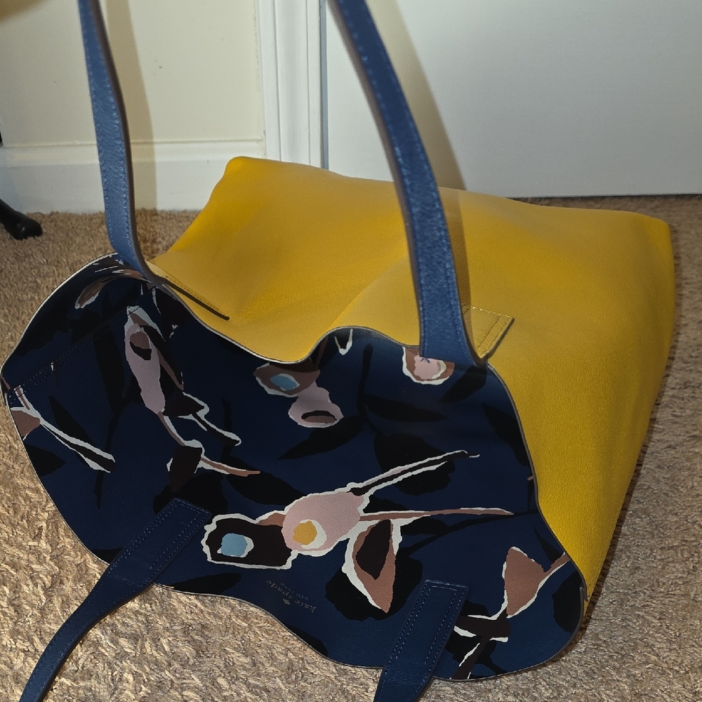 Kate Spade Navy and Pink Floral Tote - Picture 4 of 6